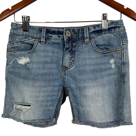 Free People Low Rise Distressed Cut Off Jean Shorts Size 25 - Picture 1 of 7